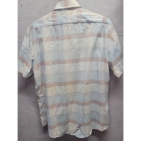 Retro‎ Vintage Towncraft JCPenney Blue Plaid Collared Buttonup Shirt L 70s - Picture 9 of 15